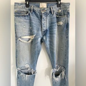 Fear of god 34W indigo blue selvedge denim jeans 4th collection 2015 2nd batch